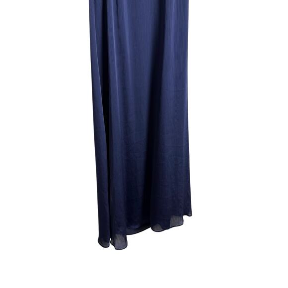 Sachin & Babi Chelsea Navy Blue Bow One Shoulder Sleeveless Formal Gown Size 2 - Picture 13 of 16